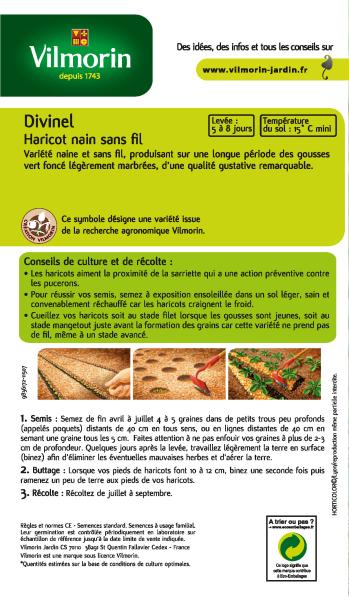 Légumes Secs - Haricot Nain Vert Divinel - MEDIA_PACKAGING_VERSO